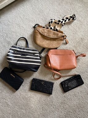 Tan Floral-Embossed Crossbody Bag with Adjustable Strap